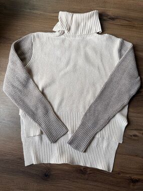 Lulu's Cream Ribbed Turtleneck Sweater